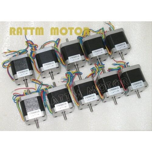 2019 New Arrival Real Hybrid 2 Ce Iso Rohs Ul 10pcs Nema17 Cnc Stepper Motor (dual Shaft) 78 Oz-in/48mm Stepping Motor/1.8a