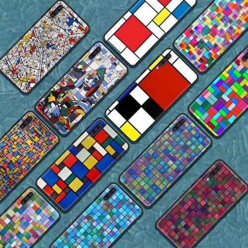 Mondrian Grid Silicone Phone Case For Samsung Galaxy A51 A21s A71 A12 A31 A52 A41 A32 5G A02s A11 A02 Back Cover Shell