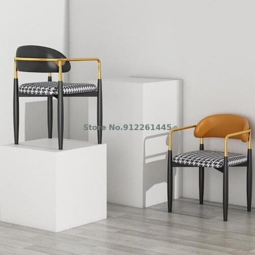 Nordic Light Luxury Dining Chair Creative Designer Iron Art Leisure Chair Home Back Chair Desk Chair Negotiation Chair Makeup Ch