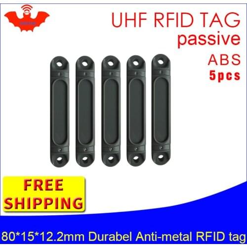 UHF RFID metal tag 915mhz 868mhz Impinj Monza4QT EPC 5pcs free shipping durable ABS metal Tray smart card passive RFID tags