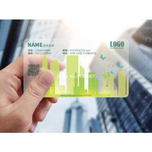 Wholesale price glossy finish plastic transparent pvc calling name business card