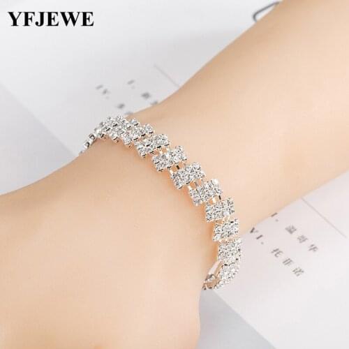 YFJEWE 2018 New Fashion Trendy Crystal Bracelet For Women Simple Style Charm Bracelet Jewelry Gift Wedding Gifts Wholesale B229