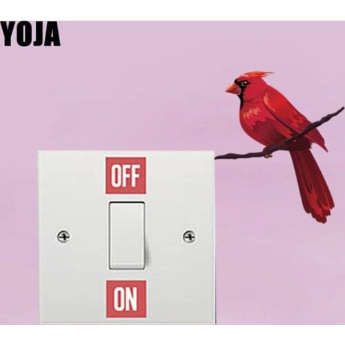 YOJA Interesting Red Birds On The Branches Decor Wall Switch Sticker Living Room Bedroom Decals Personalized 10SS0429