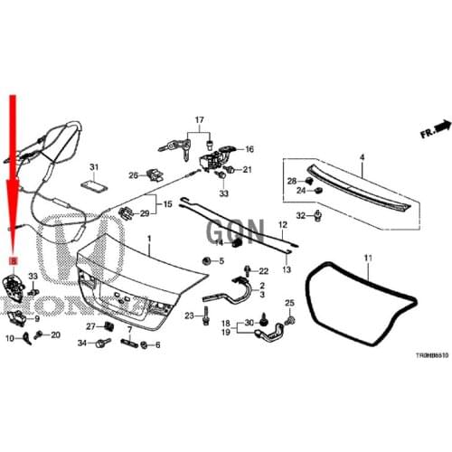 Rear lid lock 2013-Hon daC IVIC tailgate door lock assembly fuel tank lid lock lock driver trunk lid lock mechanism