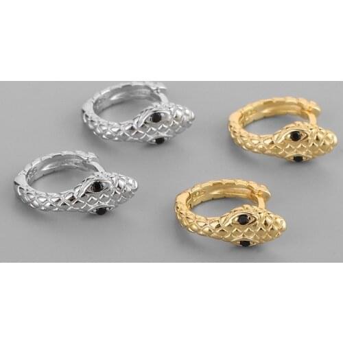 925 Sterling Silver Samll Snake Hoop Earrings for Women Personality French Daily Earrings Jewelry