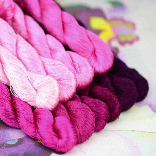 1pcs 100% silk thread hand embroidery embroider cross stitch 400m silk embroidery thread rose red series/10 pure colors