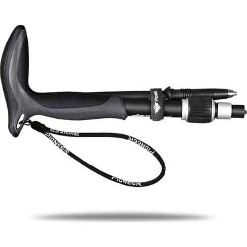 1 Pcs Carbon Fiber T Handle Walking Sticks Outdoor 5 Sections Matte Ultralight Trekking Pole Hiking Cane For Camping