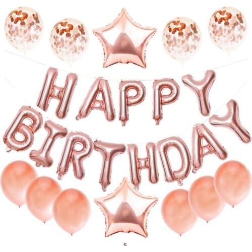 25Pcs/Set Happy Birthday Balloon 16 Inch Letters Foil Balloons Birthday Party Decoration Kids Adult Alphabet Ballon Anniversaire