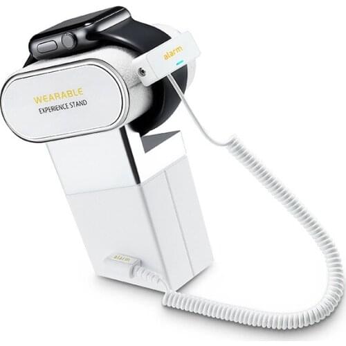 5 set/lot) Fast Shipping White Color Wireless Charge Easy Install Shop Smart Watch Alarm Anti Theft Remote Control Stand