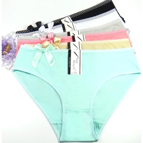 6PCS Plus Size Underwear Women Cotton Panties Female Bowknot Ladies Comfortable Underpants Girls Pantys Briefs Bragas Mujer 4XL