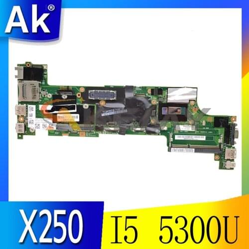 Akemy For Lenovo Thinkpad X250 Notebook Motherboard VIUX1 NM-A091 CPU I5 5300U 100% FRU 00HT369 00HT373 00HT374 00HT385