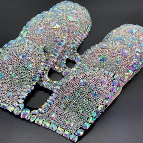 Diamond Bikini Bling Rhinestones Stones Bra Women Sexy Stage Wear Nightclub Bar DJ Dancer Performance Costume