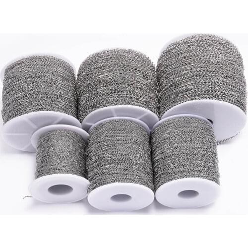 5 Meters/Lot 1.2-4.0mm Stainless Steel Necklace Chains Bulk For DIY Jewelry Findings Making Material Handmade Supplies Wholesale