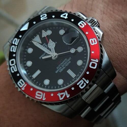 PAGANI DESIGN Watches Sapphire Glass Ceramic Ring GMT Mechanical 100m Waterproof Classic Fashion Luxury Automatic 40MM Watch Men