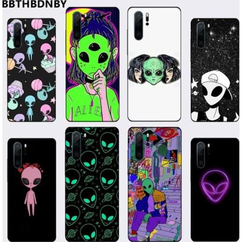 Aesthetics Cute Cartoon Alien Phone Case For Huawei P9 P10 P20 P30 Pro Lite smart Mate 10 Lite 20 Y5 Y6 Y7 2018 2019