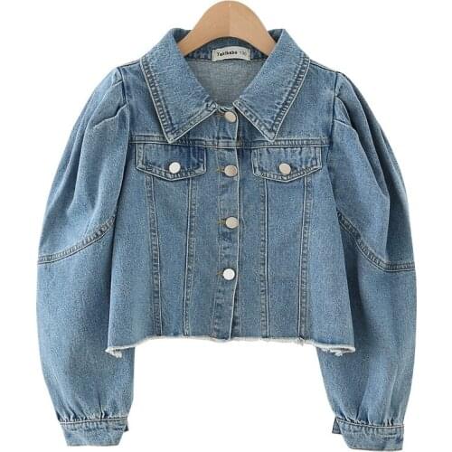 Childrens Clothing Girls Denim Jacket Kids Long Sleeve Baby Girl Short Coats Princess Outwear Autumn Clothes For Girl Boutique