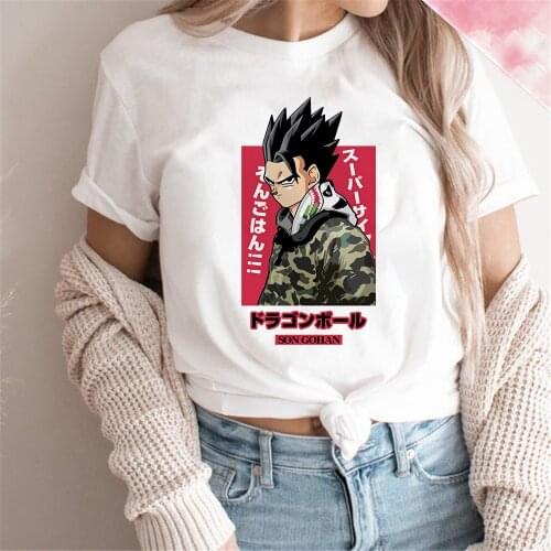 New Cartoon Dragon Ball Japanese Anime Women Tshirt Cute Son Gohan Print O-Neck Casual Short Sleeve Female Clothes Dropship