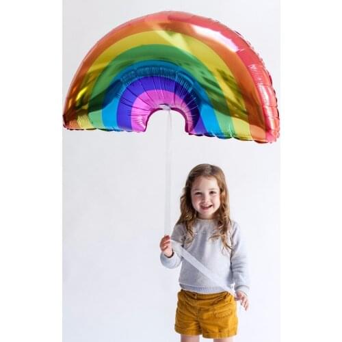 Gaint Rainbow Aluminum Foil Balloons Helium Balloons Birthday Party Decoration Celebration Supplies Inflatable Air Balls