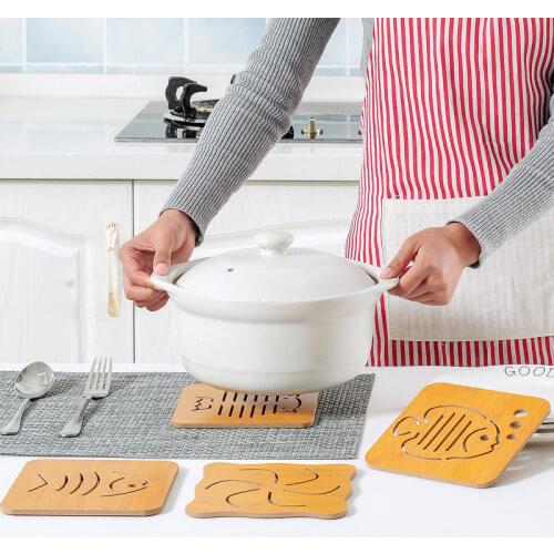 Creative Environmental Protection Large Blank Anti-scald Mat Thick Wood Thermal Insulation Mat Non-slip Table Placemat Coaste