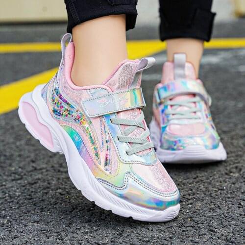 2021 Fashion Sport Kids Girls Sneakers Leather Running Childrens Casual Shoes Breathable Autumn Tennis Shoes Boys Sneakers New