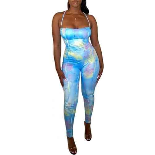 Summer Casual One-piece Outfit Bodycon Jumpsuit Women Spaghetti Strap Romper Sexy Club Night Party Jumpsuit Female Playsuit