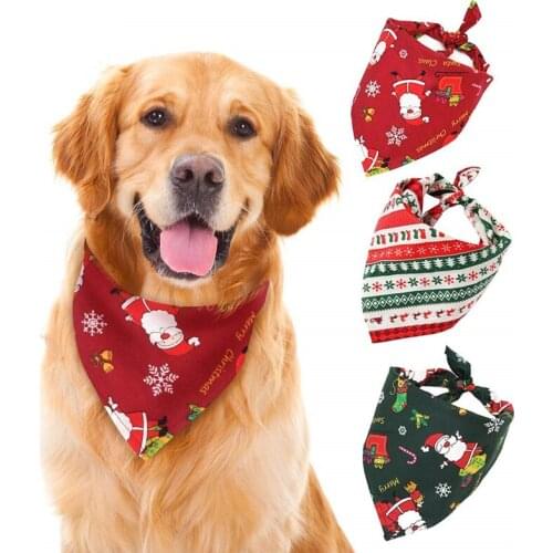 Cute Christmas Style Pet Dog Bandana Collar Dog Neck Bib Scarf Small Medium Dog Neckerchief Tie Pet Dressing Costumes Supplies