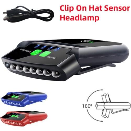 Mini LED Headlamp Clip On Cap Hat Light Head Torch Fishing Camping Lamp USB Rechargeable Head Lamp Portable Lighting Headlight