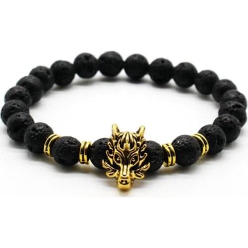 Fashion Mens Volcanic Stone Bracelet Longteng Ornaments Bracelet Stone Elastic Bracelet