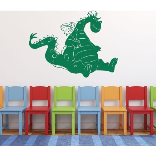 Cartoon Large Dragon Animal Wall Sticker Kids Room Playroom Jungel Animal Dinosaur Dragon Wall Decal Bedroom Vinyl Decor