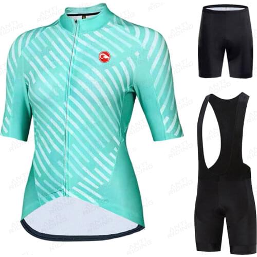 2022 New New 2022 Womans Cycling Jersey Set Pro Bicycle Sportswear Bike Clothes Shorts Sleeve Cycling Clothing Maillot Ropa Ci