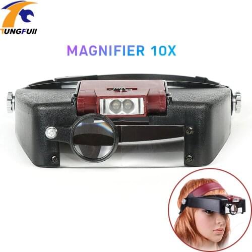 Tungfull glasses loupe wearing style magnifier glasses head magnifier magnifying glasses loupe 10X LED Light