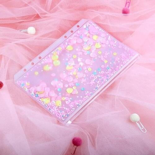 Transparent PVC A5 A6 File Folder Cute Loose-leaf Bags Kawaii Storage Bag Diary binder Pouch Supplies Planner D0N5