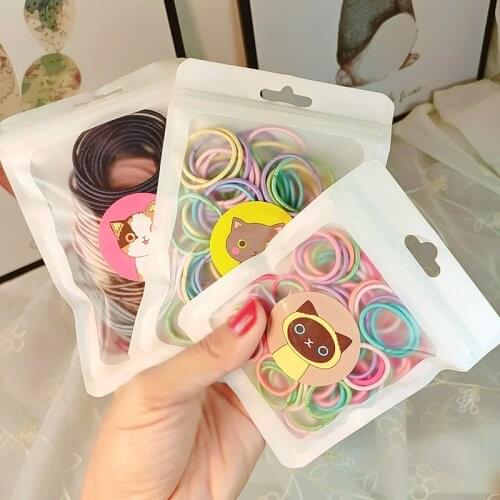 100PC/80PC/50PC Sweet High Elastic Childrens series Ponytail Elastic Hair Bands lovely Girls Hair Accessories HeadWear
