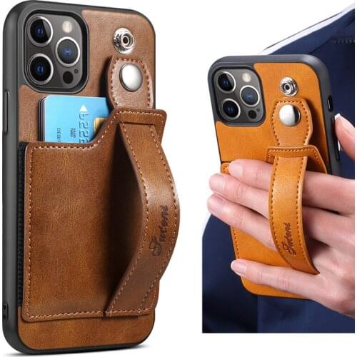Luxury leather case mobile phone protective cover card case phone holder finger ring for iPhone12 mini Pro Max mobile phone case
