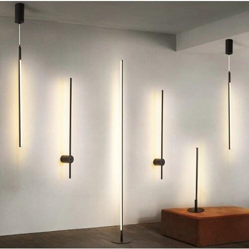 Nordic Minimalist LED Floor Lamps Living Room Simple line Vertical table lamp creative wall lights hanging lamps Decor Luminaria