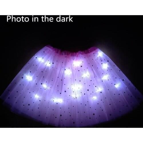 8-12T Light LED Girl Kids Clothes Star Tutu Skirt Princess Party Tutus Tulle Pettiskirt Child Ballet Dance Halloween pink skirt