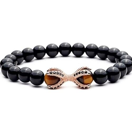 Tiger eye 8mm bohemian multicolor Agate beads Chakra Reiki Buddha Yoga Bracelet elastic adjustable Volcanic Stone Bangles rg24