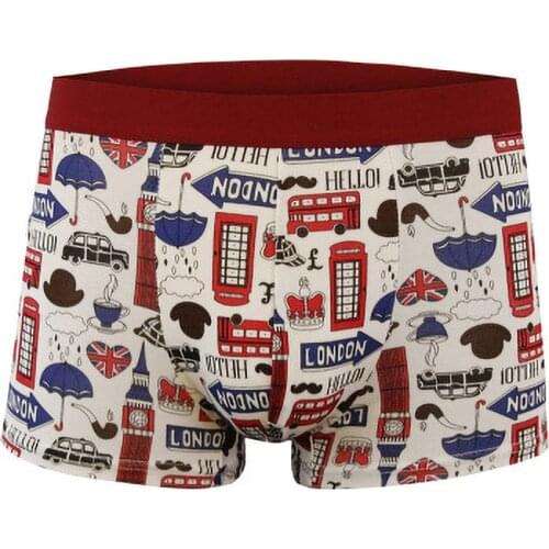 1pcs/lot Mens Underwear Men Cotton Boxers Fashion Printed Male Cartoon print Boxer Shorts Male Comfortable Panties 2020 Hot