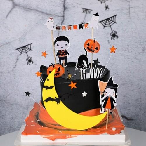 Halloween Cake Decoration Pumpkin Spider Ghost Cake Toppers Trick or Treat Party Favors Happy Halloween Party Supplies