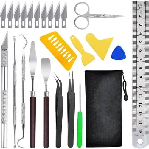 25 Pieces/Set Craft Vinyl Weeding Tools Set Basic Vinyl Tool Silhouettes Cameos Lettering DIY Accessories Handmade Tool