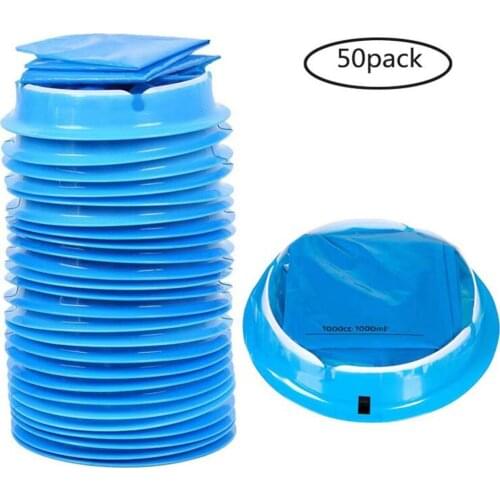 50pcs/set Blue Emesis Bags Disposable Vomit Bags for Car Travel 1000ml