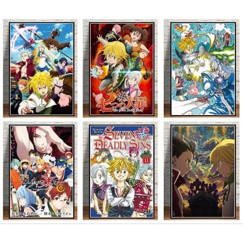 5D Diamond Painting Japanese Animation Manga Seven Sins Diamond Embroidery Anime Cross Stitch Kit Mosaic Home Decoration Art Gif