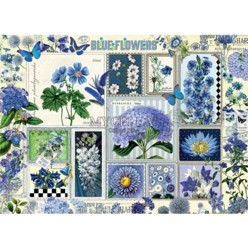 Diamond Embroidery Blue Flowers 5D Diy Diamond Painting Cross Stitch Full Diamond Mosaic Home Decor Wall Stickers gifts Posters