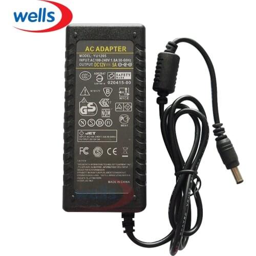 12V 5A Power Supply US UK EU AU Plug AC110-240V To 12V Led Driver Charger Transformer Adapter For 3528 5050 LED Strip Light