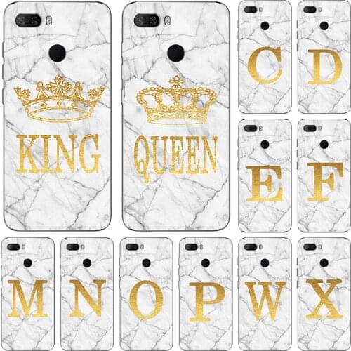 Phone case For Lenovo K5 Play L38011 ZUI 3.7 5.7" White Marble Golden English Letter Fashion Name Back Cover Shell Fundas