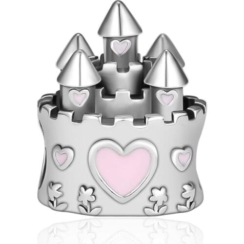 CKK 925 Sterling Silver Sleeping Beauty Castle Charms,Fits Pandora Bracelet Jewelry Making Necklace castello bella addormentat