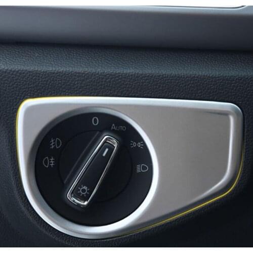 For Golf 7 MK7 2017 2018 ABS Matte and Carbon fibre Car Headlamps Adjustment Switch Cover Trim car styling accessories 1pcs