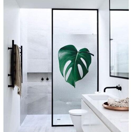 Customized Size Static Cling Window Sticker Vinyl Nordic Plants Fresh Frosted Stained Decorative Privacy Protection Glass Cover