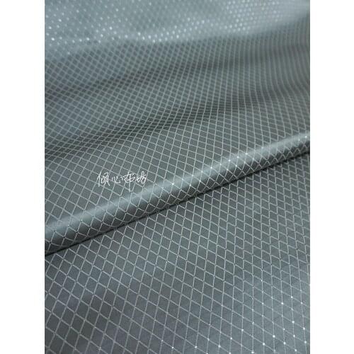 Chinese Silver grey diamond cloud-pattern brocade jacquard Satin silk fabric DIY patchwork bag Book cover Doll hanfu clothes