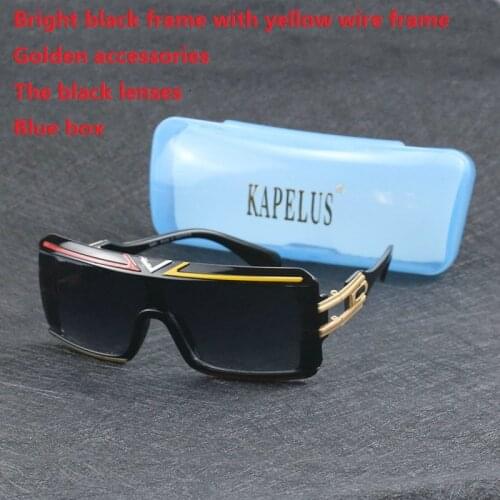 KAPELUS Square metal sunglasses Black overall sunglasses European big frame sunglasses